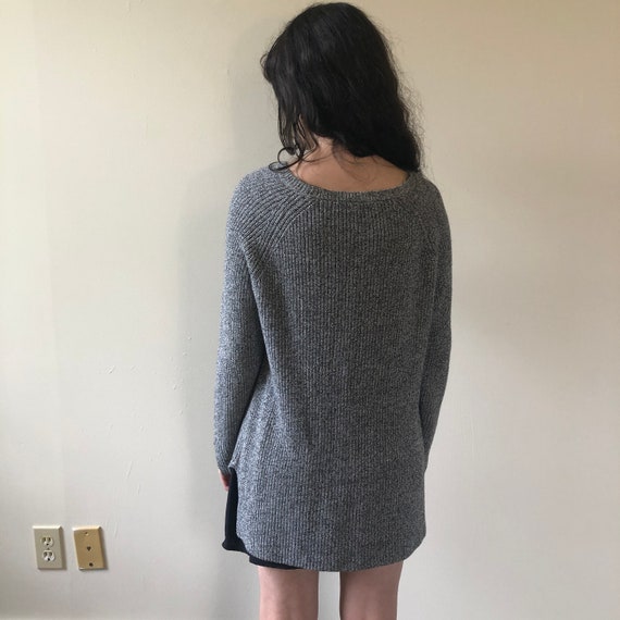 Gray Sweater / Black and White Ash Grey Long Slee… - image 9