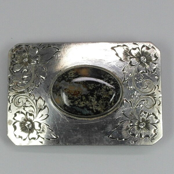 Wonderful Estate Sterling Silver Western Hand Made Belt Buckle