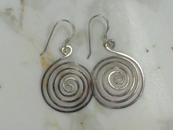 Modernistic Estate Sterling Silver Earrings - image 2