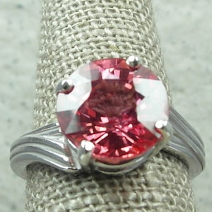 Unique Sterling Silver Lab Created African Sapphire Bypass Ring Rhodium Coated Size 6 1/2 U.S.