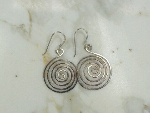 Modernistic Estate Sterling Silver Earrings - image 4