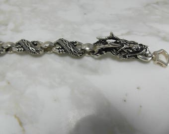 Very Heavy Sterling Silver  Dragon Bracelet