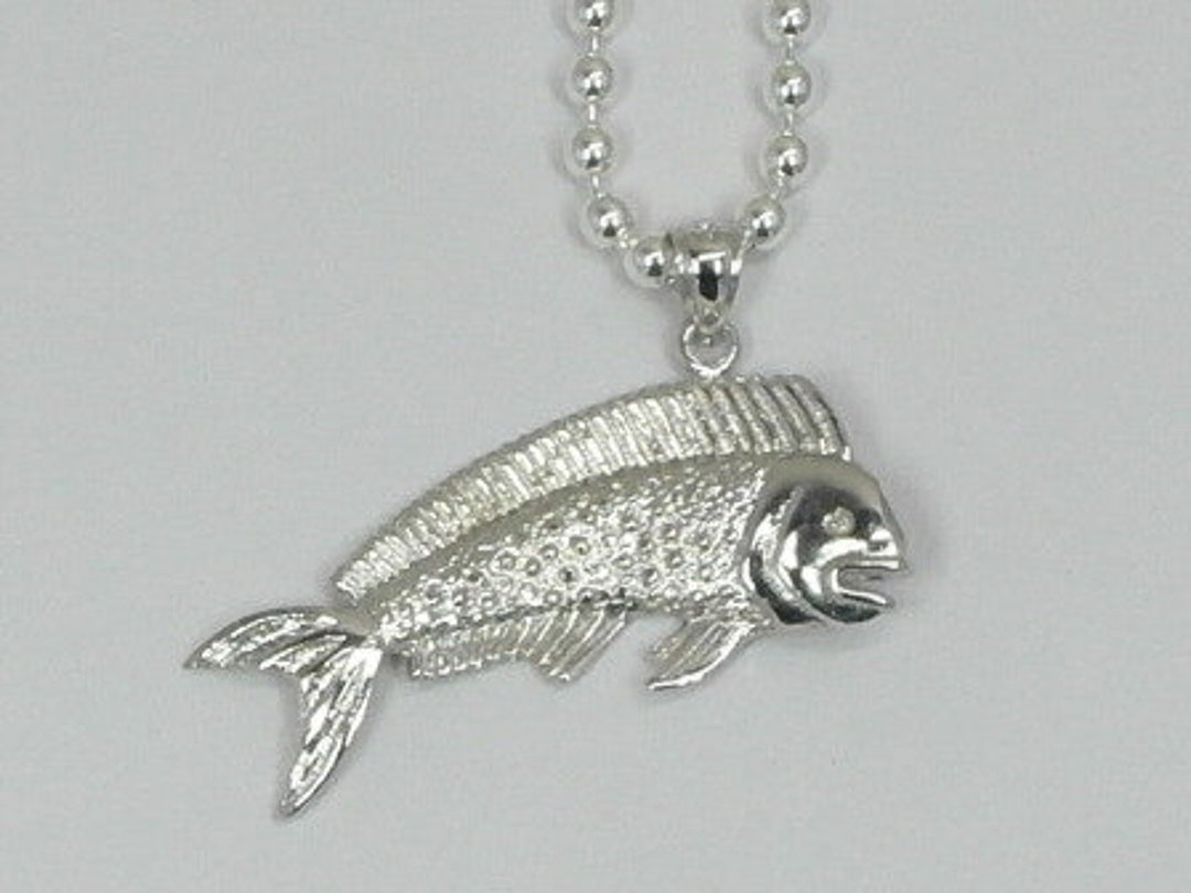 Wonderful Estate Sterling Silver Mahi Mahi Necklace With Ball Etsy
