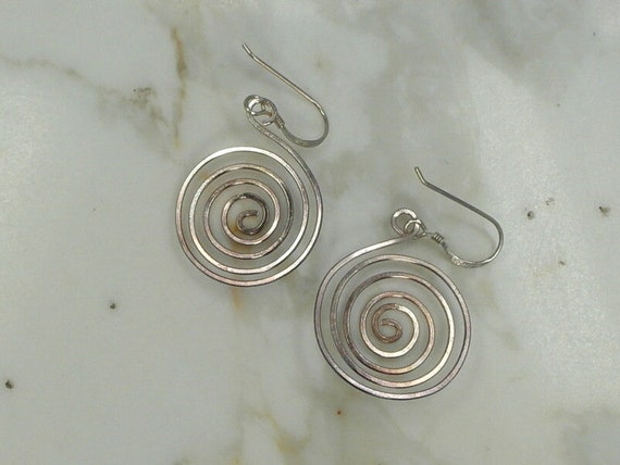 Modernistic Estate Sterling Silver Earrings - image 1