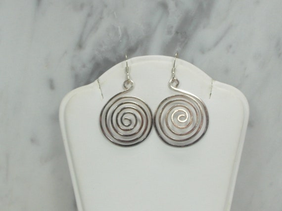 Modernistic Estate Sterling Silver Earrings - image 3