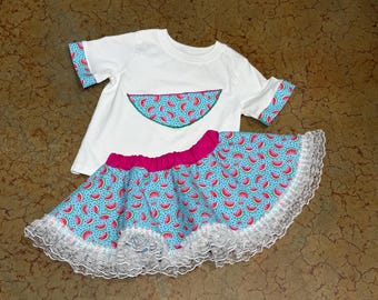 Watermelon Toddler Skirt Set | Fun & Playful Summer Outfit for Kids