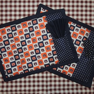 Auburn mini placemat back to school/graduate gifts/Auburn napkin, potholder Tailgate gift/bowl cozy/kitchen towel gift sets