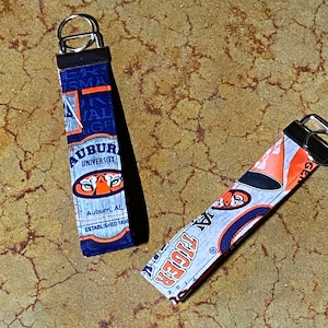 Auburn Key chain fob wristlet/key chain gifts graduates, teacher, teens, friends, family/Valentines/Easter/ Mothers/Fathers Day gifts
