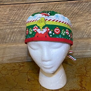 Christmas scrub cap Christmas traditional surgical scrub cap-Grinch surgical cap-How the Grinch stole Christmas scrubs-Christmas