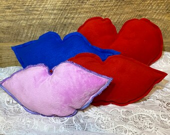 Valentines fabric lips and hearts/Easter gift/Mothers/Fathers Day gift,hostess/housewarming gift,