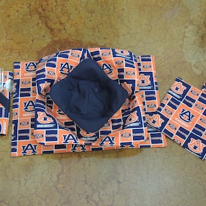 Auburn place mat gift sets/dinner ware/SEC napkin,potholder/Tailgate gifts/bowl cozys/napkins/kitchen towel sets/War Eagle kitchen gifts