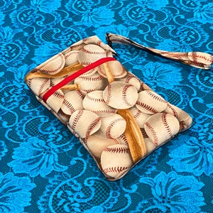 Funda para teléfono celular para amantes del béisbol/bolsa de billetera deportiva para pulsera/monedero de cambio/regalo de funda de accesorio para libro de béisbol/regalo de regreso a la escuela