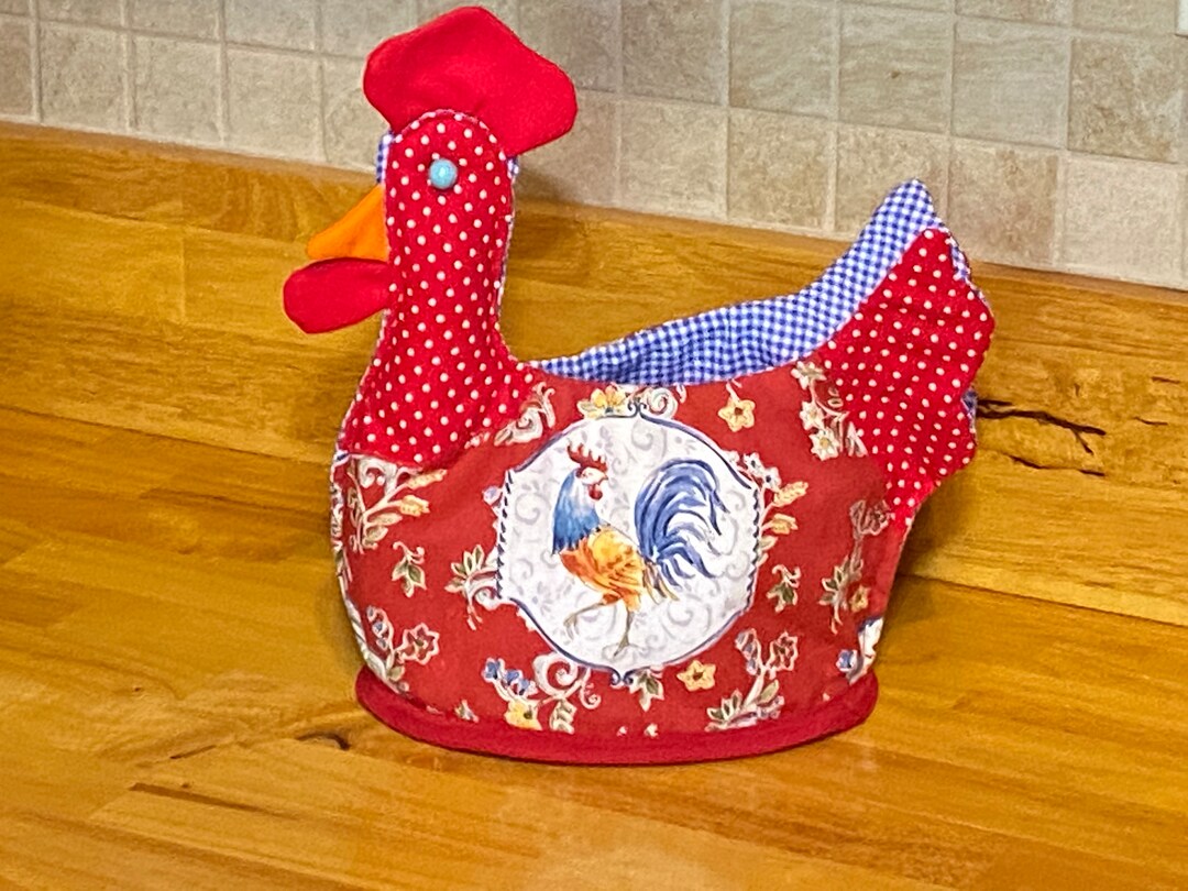 Chicken Hen Basket/farmhouse Table Egg Storage Decorrooster Etsy