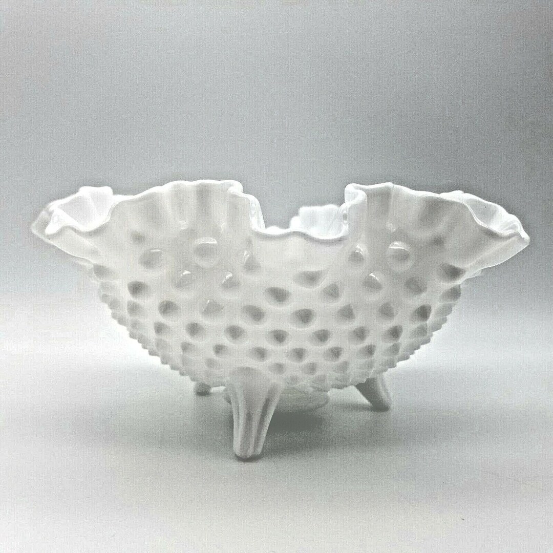 Hobnail Milk Glass Bowlnull