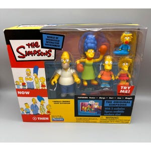 The Simpsons Now and Then Interactive Talking Family Figure Set By Playmates NIB