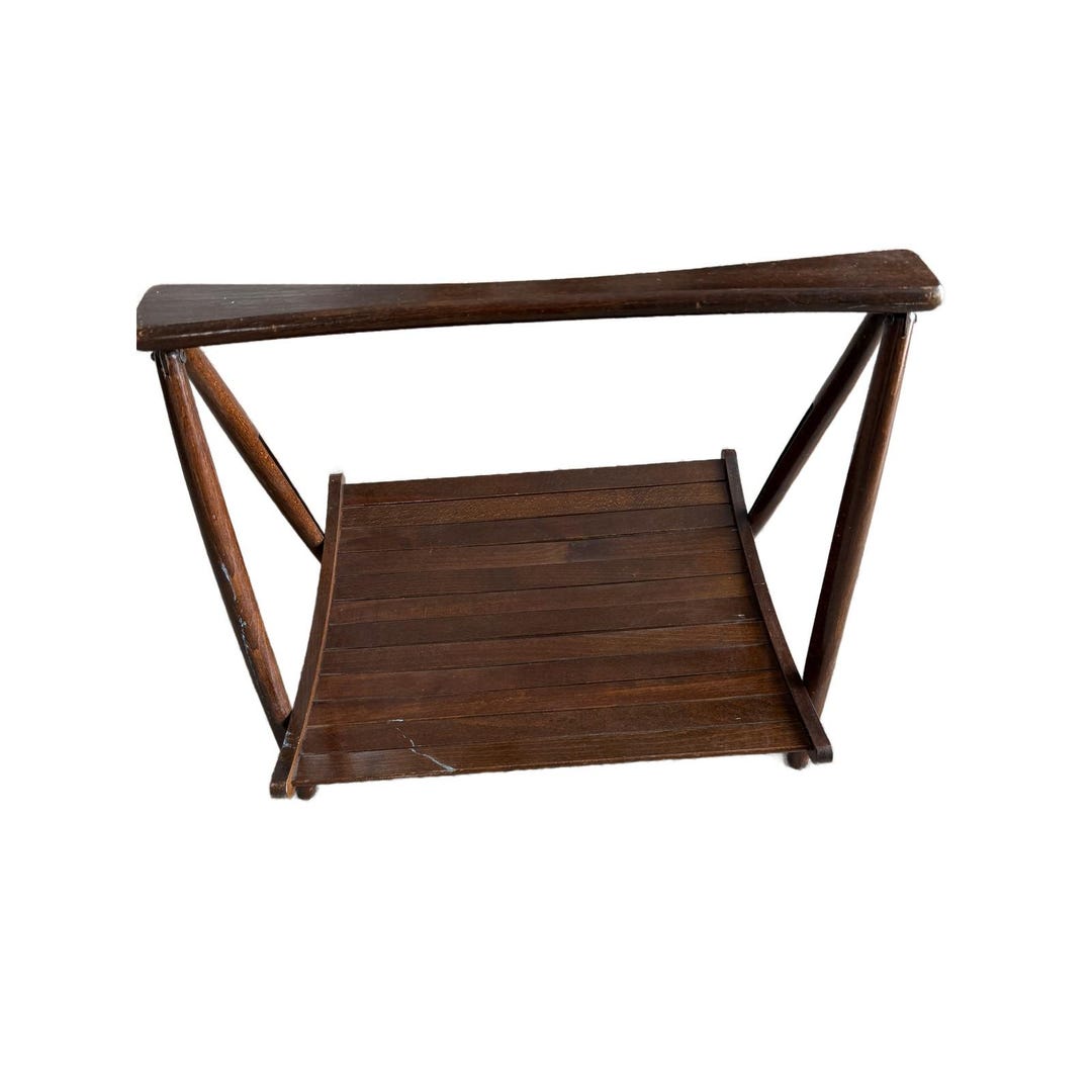Mid Century Modern Wood Magazine Rack Vintage NASCO Yugoslavia