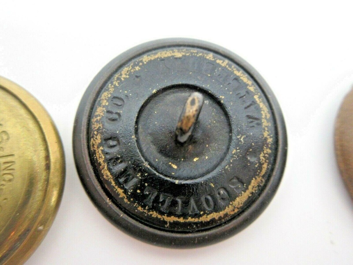 Military Eagle Army Brass Metal Round Shank Buttons US Vintage Etsy