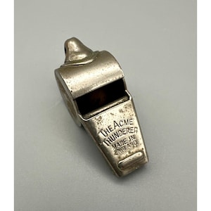 Vintage Acme Thunderer Metal Whistle Made In England Collectible Cork Pea Ball