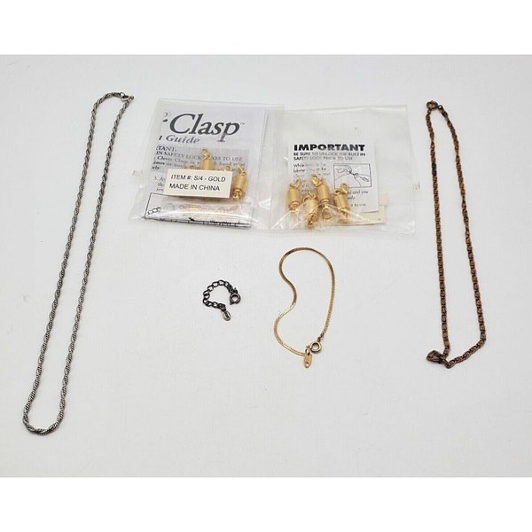 Clever Clasps Set 8 Gold Tone Trifari Bracelet Necklace Chains Monet Lot Jewelry