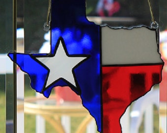 Stained glass Lone Star State suncatcher wall decor