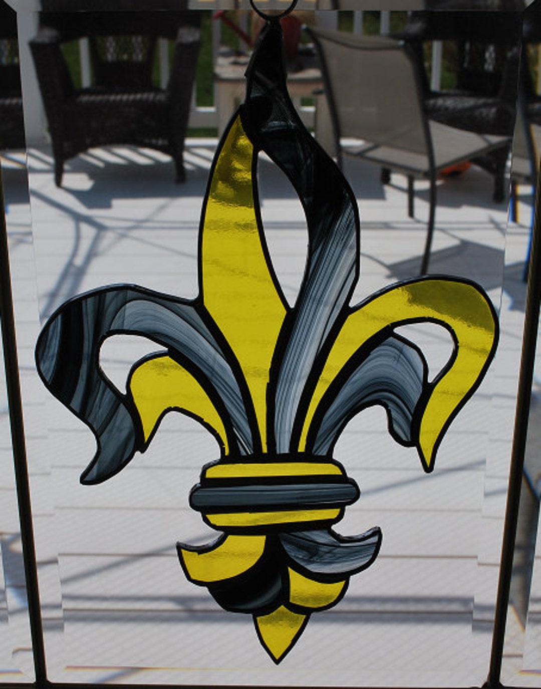 Stained Glass Fleur De Lis Suncatcher, Wall Hanging Etsy
