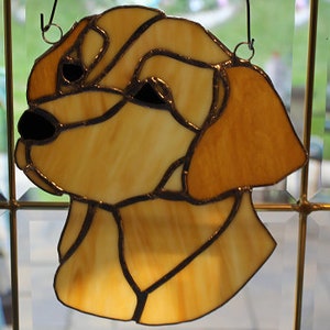 Stained glass Golden Retriever puppy