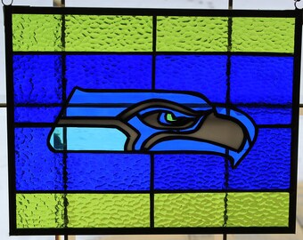 Stained Glass Seattle  Seahawks panel