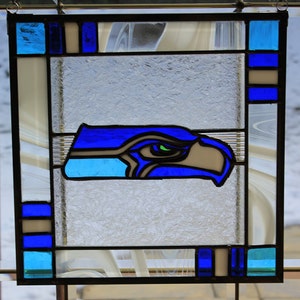 Stained Glass Seattle Seahawks Panel image 1