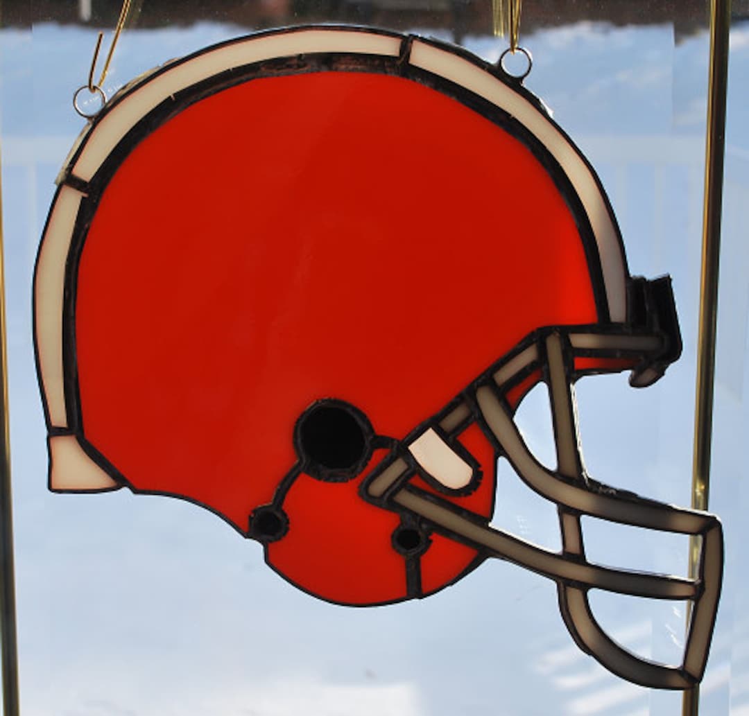 Stained Glas Cleveland Browns Football Helmet Suncatcher Wall 