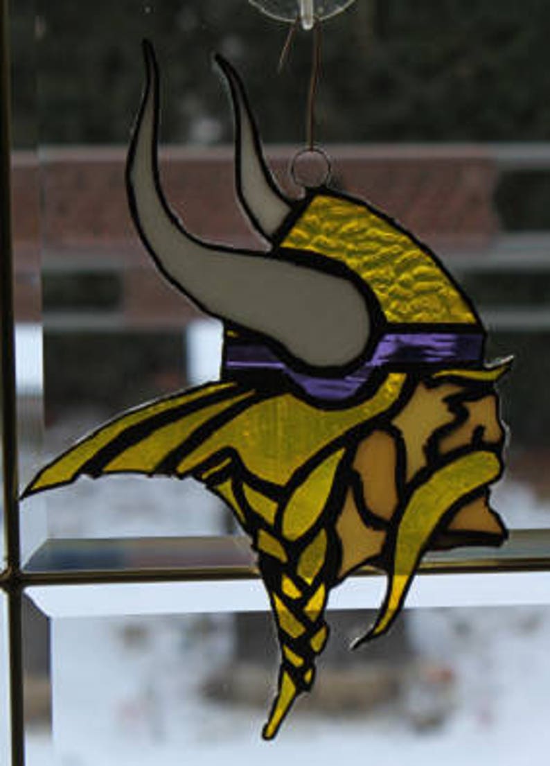 Stained Glass Minnesota Viking Suncatcher Etsy