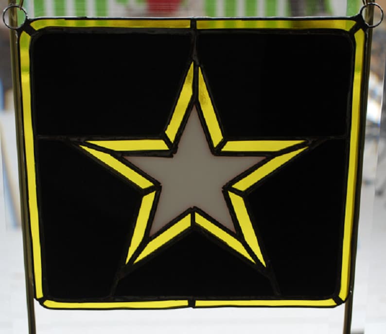 Stained Glass US Army Logo Suncatcher Wall Hanging Etsy