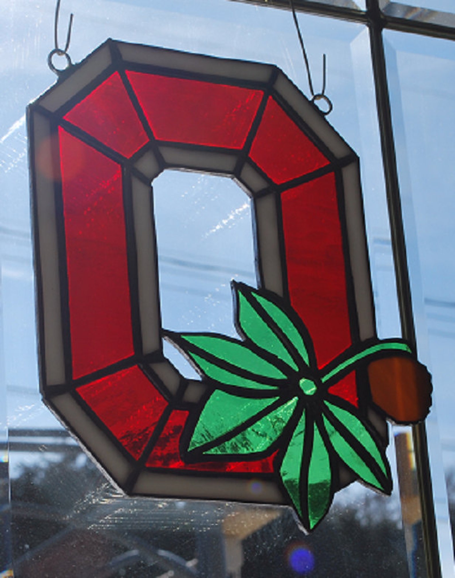 Stained Glass Ohio State Buckeye Sun Catcher/ Wall Hanging Etsy