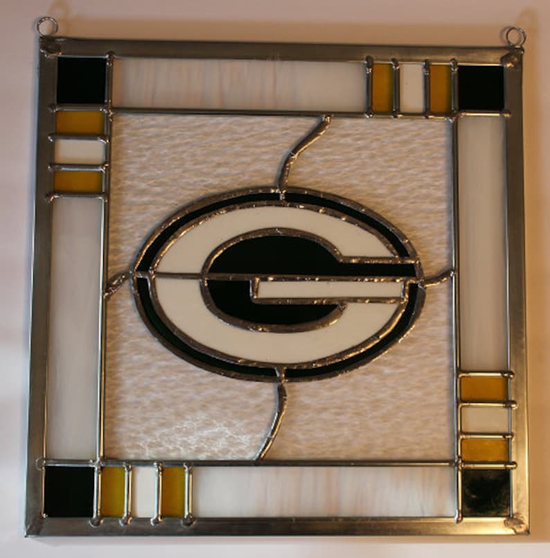 Stained Glass Green Bay Packers Panel Etsy