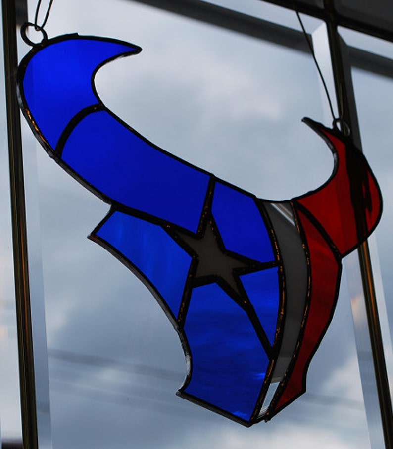 Stained Glass Houston Texans Sun Catcher Wall Hanging Etsy