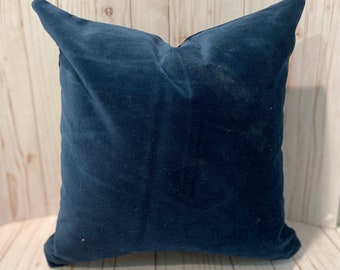 Navy Blue Throw Pillow | Navy Cushion Velvet Cushion | Throw Pillow Velvet Pillow