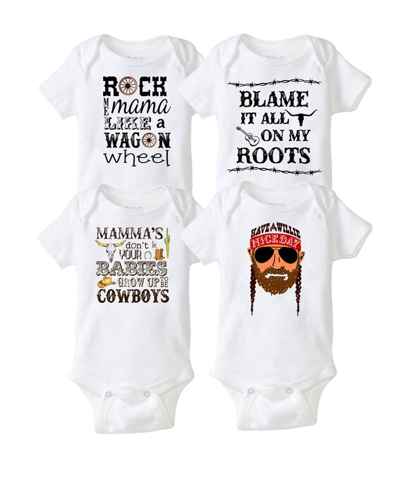 Country Western Music Baby Gift Box Set Onesies Cool Baby Etsy