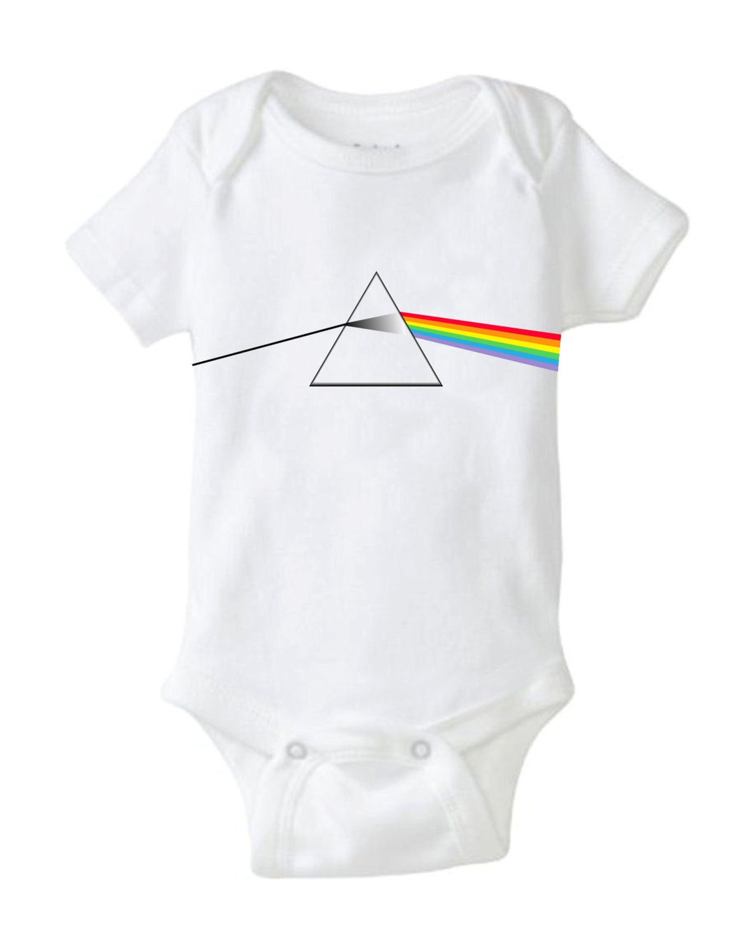 Body Para Bebé De Pink Floyd Dark Side Of The Moon – Talla 12 Meses, Manga Corta, Estilo Vintage En Negro