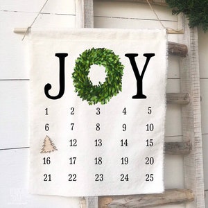 Christmas Calendar, Advent Calendar, Christmas Countdown, Christmas Decor, Farmhouse Christmas, Christmas gift, JOY