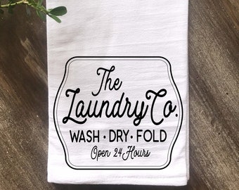 Farmhouse Laundry Towel, Laundry Room Decor, FarmhousevFlour Sack Towel, Kitchen Tea Towel, Housewarming Gift