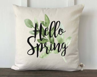 Farmhouse Spring Watercolor Pillow Cover, Mother's Day Gift, Wedding Gift, Anniversary Gift, Decorative Couch Pillow