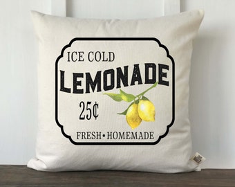 LemonadePillow Cover, Lemonade Sign Pillow Cover, Lemon Decor, Anniversary Gift, Wedding Gift, Housewarming gift