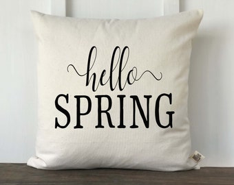 Farmhouse Hello Spring Pillow Cover, Easter Pillow, Spring Pillow, Spring Decor, Farmhouse Pillow, Decorative Pillow, Couch Pillow