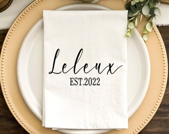 Personalized Napkin, Wedding Gift, Dinner Napkins, Custom Napkins, Natural or White Fabric