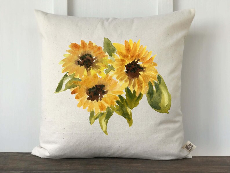Farmhouse Sunflower Pillow Cover Farmhouse Style Decorative Etsy