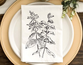 Dinner Napkin, Spring Napkin, Wildflower Napkins, Custom Napkins, Vintage Wildflower Napkin No. 3