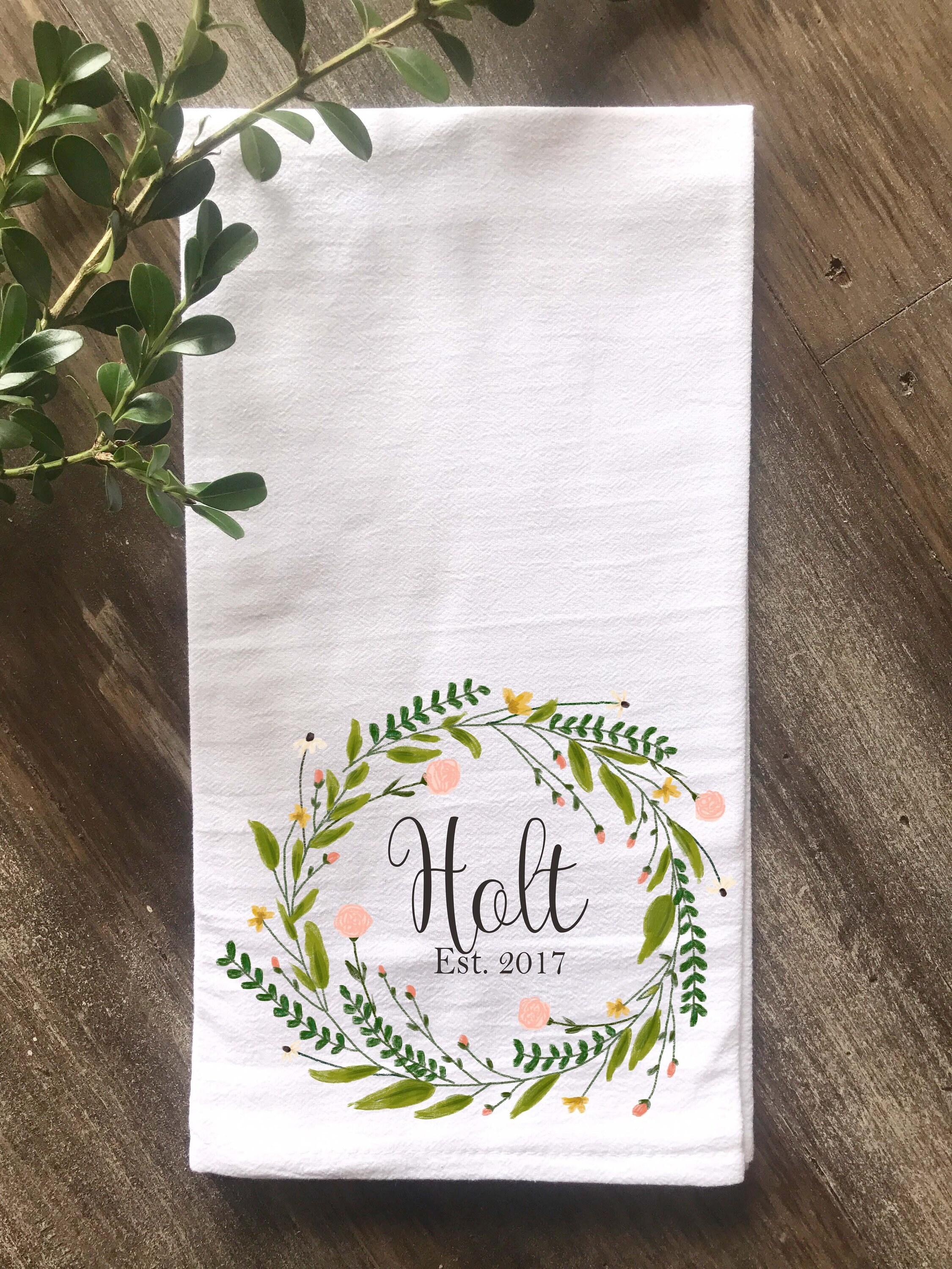 Tea Towel Flour Sack Towel Custom Flour Sack Towel Custom Tea Towel Four Seasons Towel Handstitched Towel