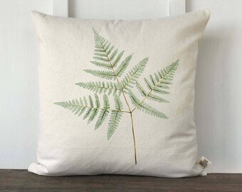 Farmhouse Spring Fern Watercolor Pillow Cover, Mother's Day Gift, Wedding Gift, Anniversary Gift, Decorative Couch Pillow