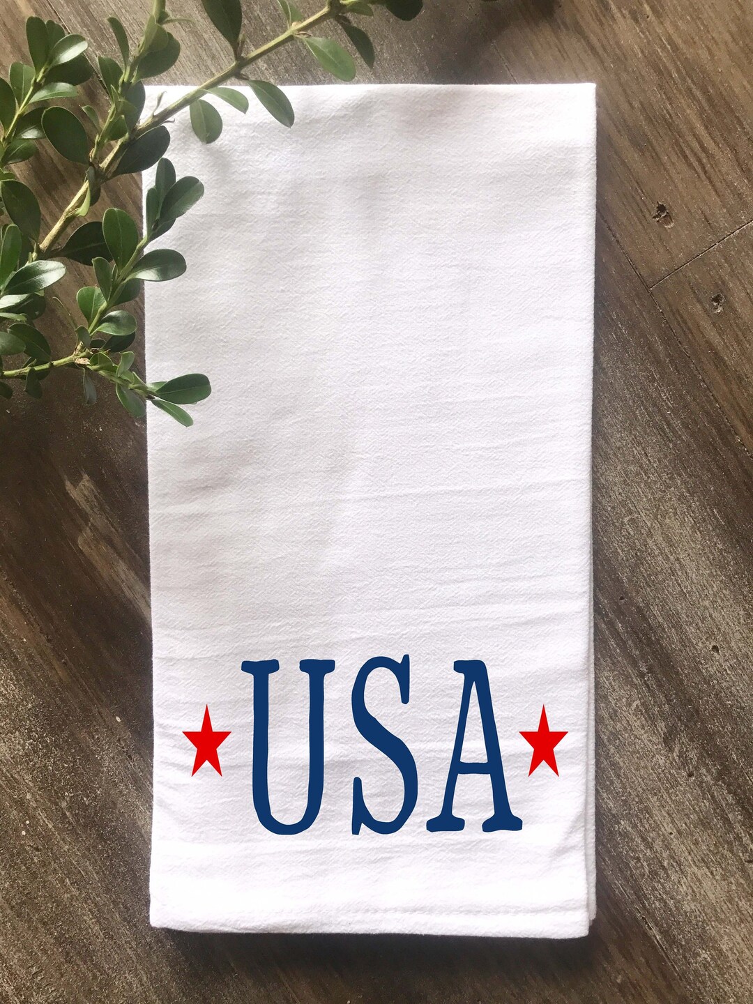 Farmhouse Fourth of July Tea Towel USA With Stars Farmhouse Etsy