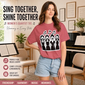 Female Quartet Singers Shirt | Women's A Cappella Tee | Harmony Singer Gift | Vocal Group T-Shirt | Barbershop | Music Lover Graphic Tee