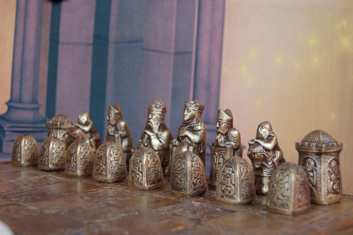 Gothic Lewis Chess Set. Customisable Colours (pieces Only) - Etsy